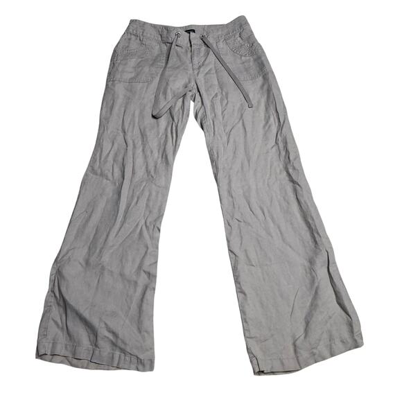 INC International Concepts 100% Linen Pants Women's 8 Wide Leg Light Gray - Picture 6 of 6